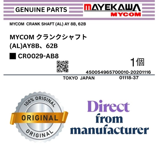 [CR0029-AB8] CR0029-AB8 MYCOM  CRANK SHAFT (AL) AY 8B, 62B